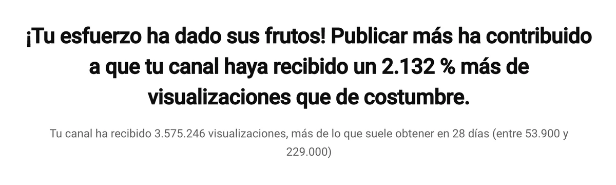 Crecimiento de canal en YouTube - Resumen
